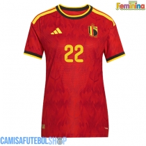 Camisa de time de futebol Bélgica Alexis Saelemaekers #22 Replicas 1º Equipamento Feminina Mundo 2026 Manga Curta